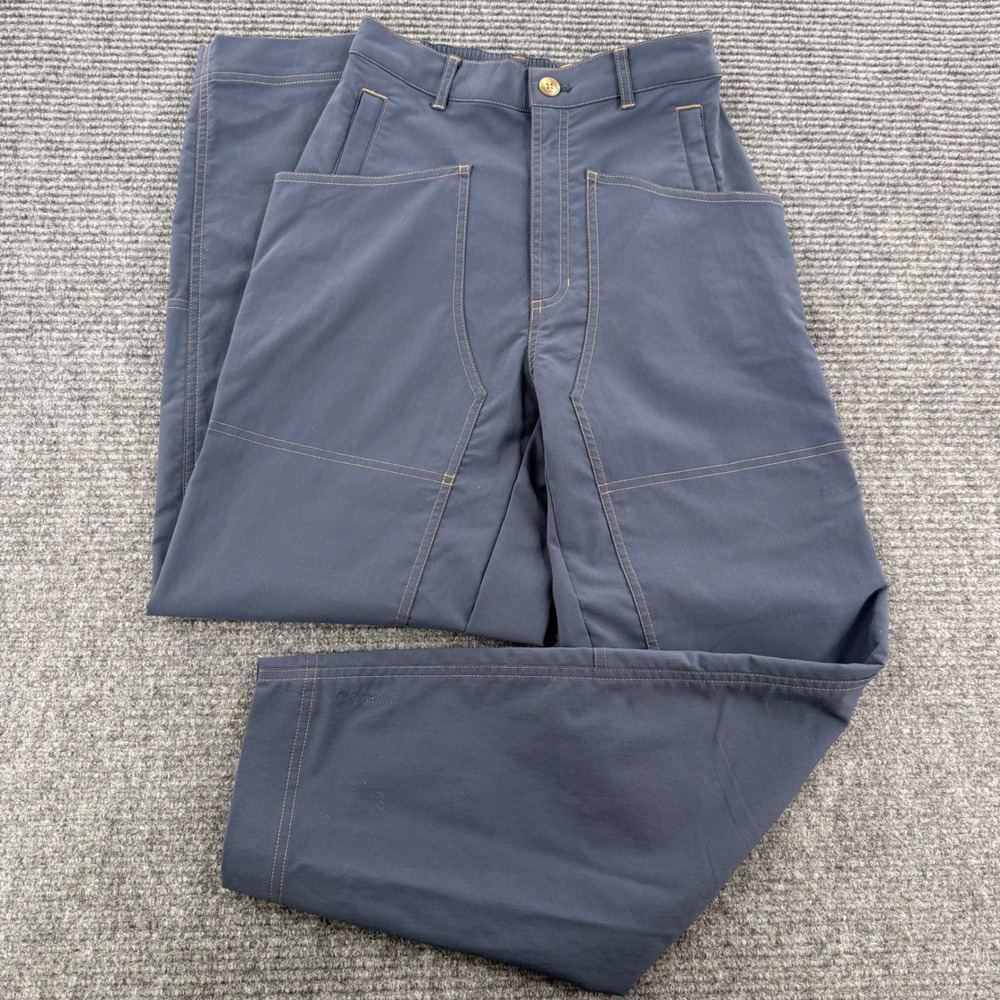 HIKERKIND Womens XS Blue Gray Mid Rise Tapered Hiking Trousers Contrast Stitch